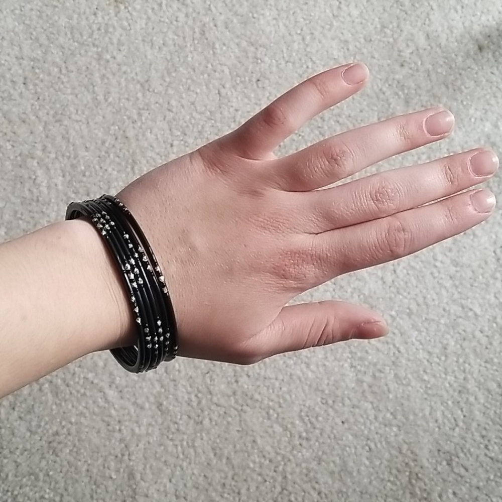 6 Black Bangles